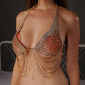 Sexy Lingerie Crystal Jewelry Set Womens Rhinestone Body Chain Bra Belly Dress Chains for African Swimsuits