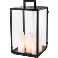 Casa Padrino Luxus Tischleuchte Schwarz 35 x 35 x H. 65 cm - Hotel Restaurant Tischlampe