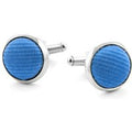Boutons de Manchette Soie Moyen F05 Bleu