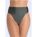 Boux Avenue Cortona ruched high-waisted bikini bottoms - Khaki - 06
