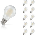 10-Pack Crompton GLS LED Light Bulbs B22 7W (60W Eqv) Dim Warm White Pearl Filament Bayonet Frosted