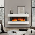 Contemporary Wall-Mounted/ Freestanding Electric Fireplace with Remote Control