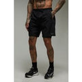 Pantalón Corto Tall Man Active De Tela Elástica 2 En 1, Negro