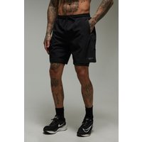 Pantalón Corto Tall Man Active De Tela Elástica 2 En 1, Negro
