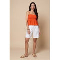 Urban Bliss Shirred Brodiery Top Orange 8