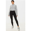 Harlie Black Ribbed High Waisted Leggings