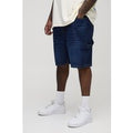 Pantalón Corto Plus Vaquero Estilo Carpintero, Azul