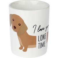 Tazza in ceramica TIAKI "I Love You Long Time" - Ø 9 x H 10 cm