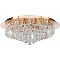 Searchlight 3408-8GO Hanna 8 Light Flush Ceiling Crystal Light