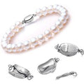 5 Pcs Titanium Steel Necklace Buckles Stainless Steel Saddle Buckle Non Rusting DIY Pearl Necklace Connecting Jewelry Making