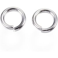 Non-Tarnish 304 Stainless Steel Jump Rings, Open Jump Rings, Stainless Steel Color, 8x1.5mm, Inner Diameter: 5mm, 15 Gauge