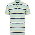Polo Shirts Chilliwack Striped Cotton Pique Polo Shirt In Surf Spray Mint / S - Tokyo Laundry