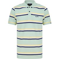 Polo Shirts Chilliwack Striped Cotton Pique Polo Shirt In Surf Spray Mint / S - Tokyo Laundry