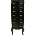 Casa Padrino Barock Kommode Schwarz mit 7 Schubladen H 120cm - Antik Stil