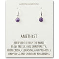 Amethyst Drop Earrings with Quote Card