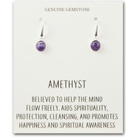 Amethyst Drop Earrings with Quote Card