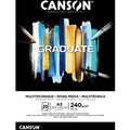 Tekenblok Canson Graduate Mixed Media black paper A3 20vel 240gr