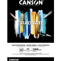 Tekenblok Canson Graduate Mixed Media black paper A3 20vel 240gr