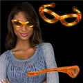 200 Custom LED Flashing Sunglasses - Orange - Battery Powered & ...