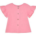 Huttelihut Muslin Blouse met Korte Mouwen – Luchtig & Zomers – Pink - 92