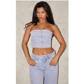Lilac Tint Acid Wash Raw Hem Crop Top