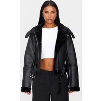 Black Zip Cropped Aviator