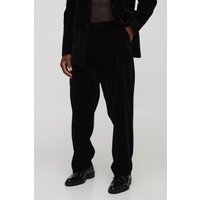 Relaxed Velour Trouser, Negro