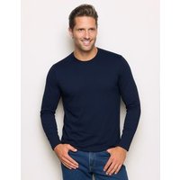 Maglia girocollo Basic in TENCEL™ Modal con Seta / BLU NOTTE / S