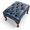 Chesterfield Queen Anne Footstool UK Manufactured Antique Green