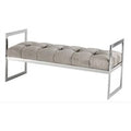Casa Padrino Luxus Sitzhocker Chesterfield Grau / Chrom Hocker - MÃ¶bel Schlafzimmer Wohnzimmer - Luxus Kollektion