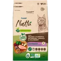 Ração Premier Nattu Gatos Adultos Castrados Mandioca