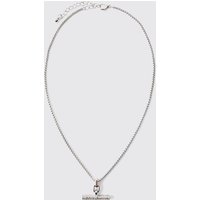 Collar Plateado Con Incrustaciones, Gris