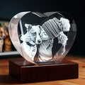 3D Memory Crystal™ - Tabletop - Heart-4K HD / Large