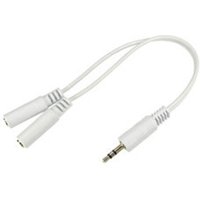 0.2m 3.5mm Stereo Splitter Cable - White