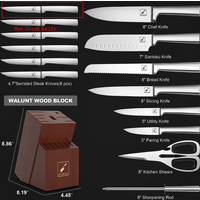 Steak Knife of 15-Piece Knife Block Set