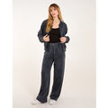 Acid Wash Bomber Jacket & Joggers Set - S/M / CHARCOAL