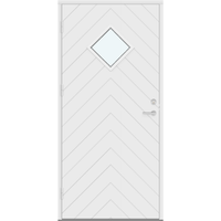 Ydre paneldør | Profilpanel med linjer, rombeformet glas