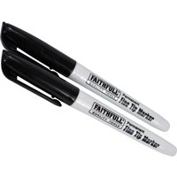 Faithfull Fine Tip Permanent Marker Pen Black Pack of 2