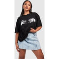Camiseta Plus De Halloween Con Mano De Esqueleto, Negro