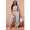 Shape Grey Marl Binded High Waist Wide Leg Joggers