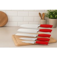 Lovii Lite 5-Piece Stainless Steel Kitchen Knife Set - Ergonomic, Multi-Colour Options | Wowcher