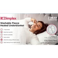 Dimplex King Washable Fleec Heated Underblanket with Dual Control