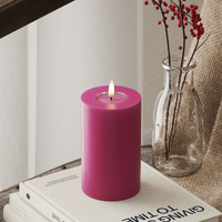 LED Blockljus Ø 7,5 x 12,5 cm Magenta