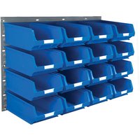 Topstore Wall Mounted Louvre Panel Kit - 2 x TP10 Louvre Panels & 16 Blue TC4 Containers