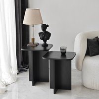 Braxton Wooden Nesting Side Tables in Black