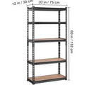 Heavy Duty 5-Tier Adjustable Metal Storage Shelving 2000 lbs, 30"x12"x60" Black Rack for Garage Kitchen Pantry Basement