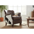 Vintage Brown Leather &amp; Cowhide Tub Chair | Rustic Western Accent Armchair