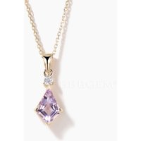 Kite Cut Natural Lavender Amethyst Minimalist Necklace Diamond Pendant
