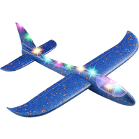 Blauw Piepschuim Zweefvliegtuig met LED-Verlichting 47 cm