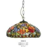 Handgefertigte Tiffany Pendelleuchte HÃ¤ngeleuchte Durchmesser 40 cm, 2-Flammig - Leuchte Lampe